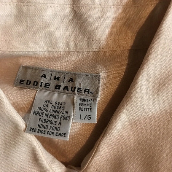 Eddie Bauer pale pink linen long sleeve button dow - Picture 4 of 4